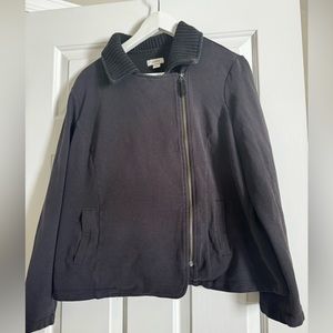 Asymmetrical zip hoodie with collar LL Bean
